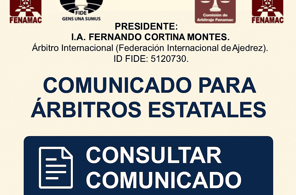 Comunicado Oficial para Árbitros Estatales – CAFE