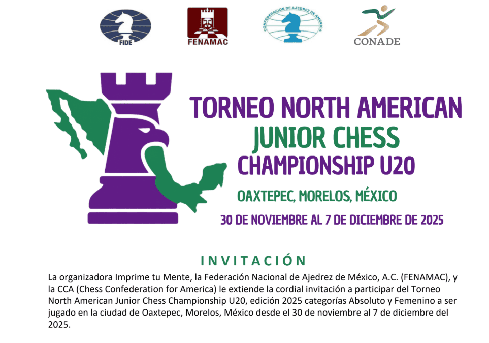 Transmisión North American Junior Chess Championship U20 2025