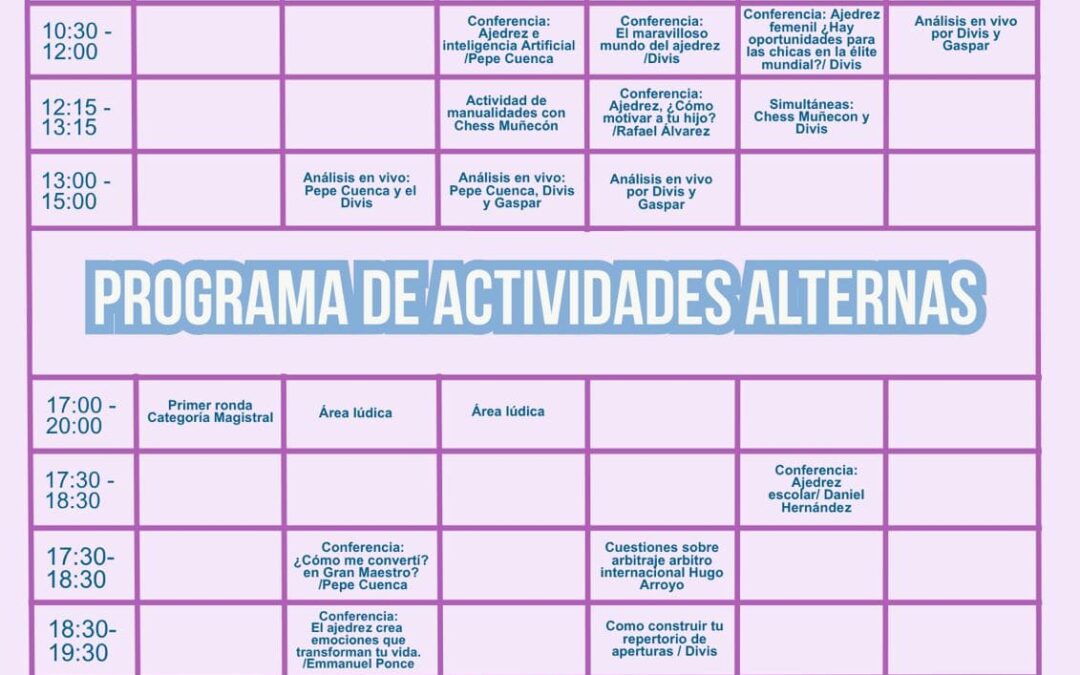 Programa de actividades Tercera Edición “Aguascalientes 2025”
