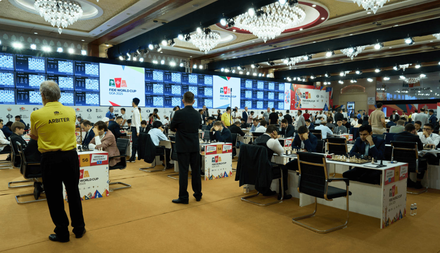 Salón de juego de la Copa del Mundo FIDE 2025 en Goa