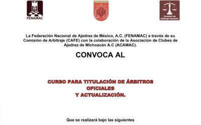 Convocatoria: Curso de Titulación de Árbitros Oficiales Michoacán 2026