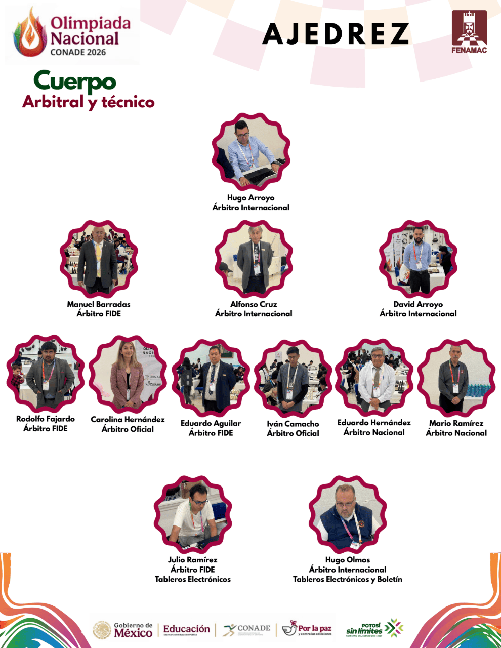 Cuerpo arbitral Olimpiada Nacional 2026