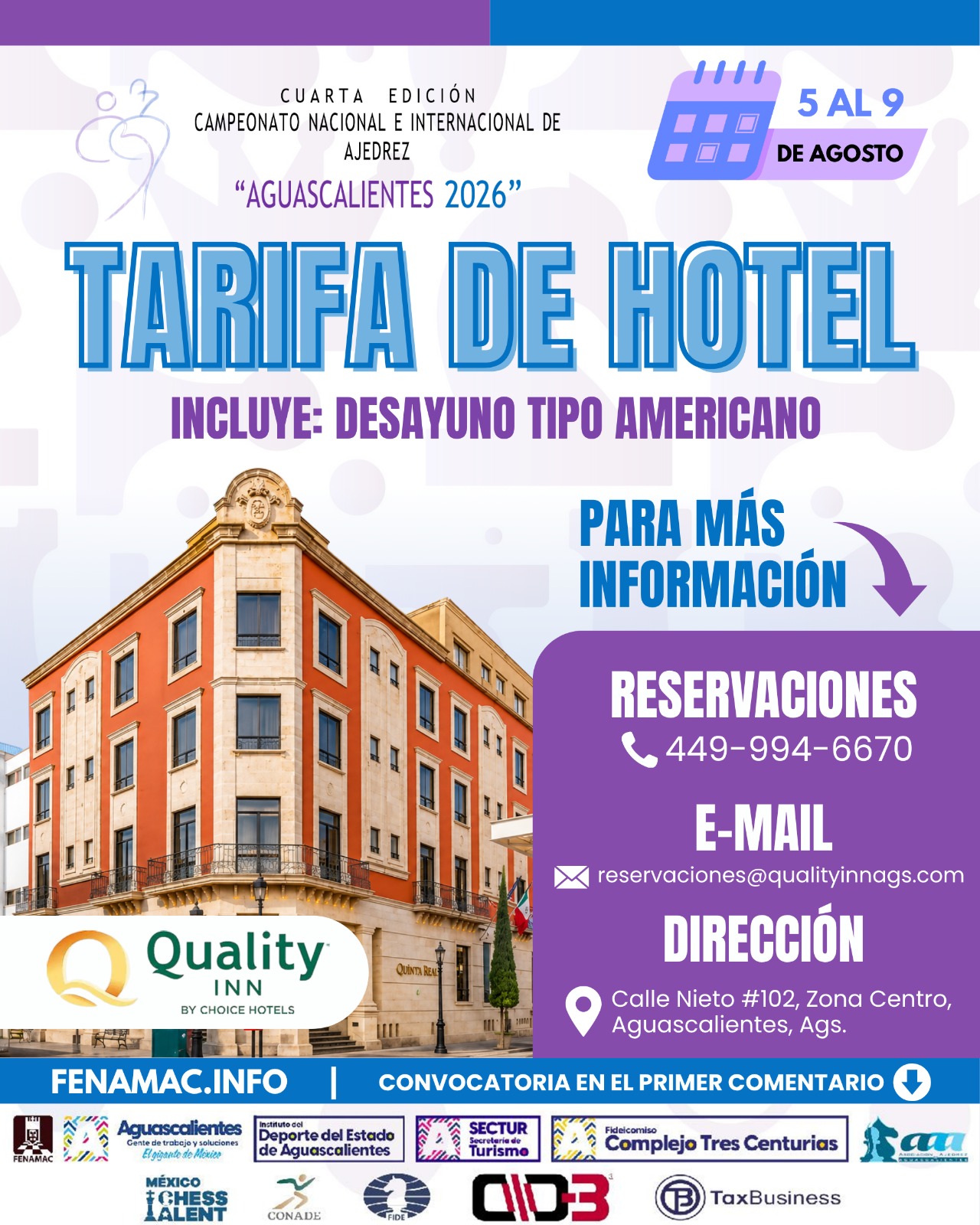 Hotel Sede — Aguascalientes 2026
