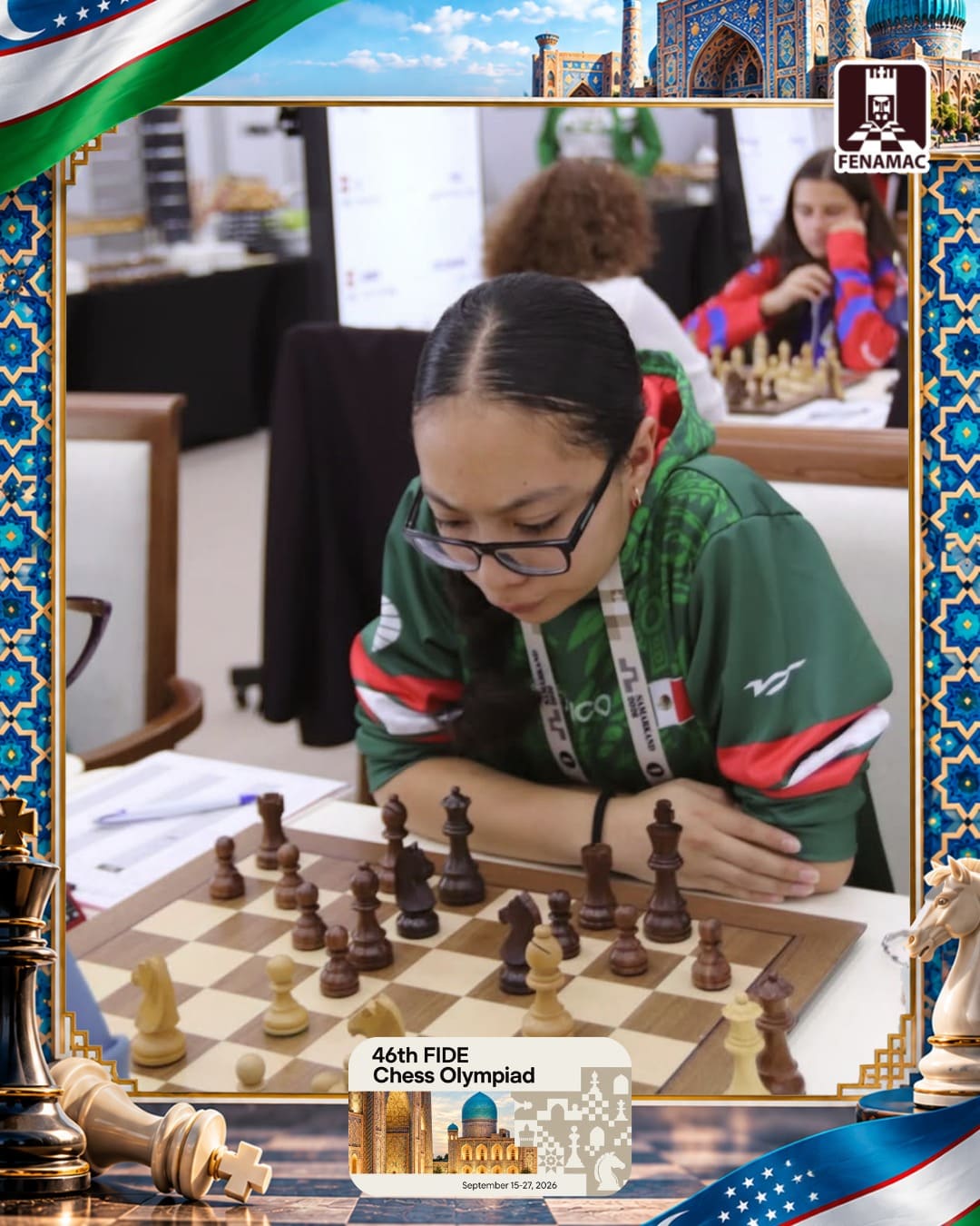 WCM Mia Fernanda Guzmán García, Selección Mexicana Women, Olimpiada Samarcanda 2026